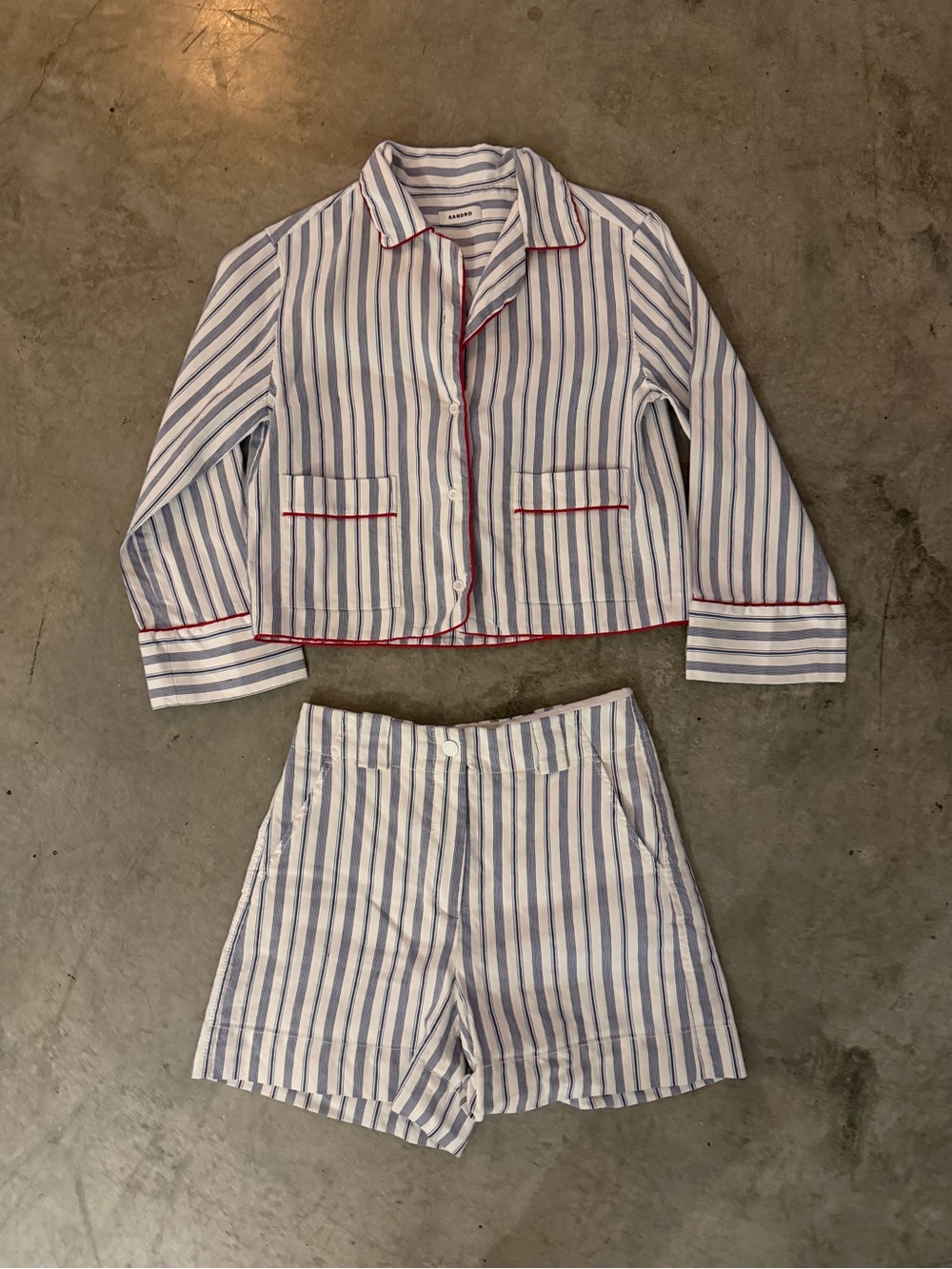 Sandro white and blue striped matching set - Picture 2 of 5